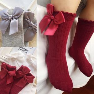 Socks with bows. Set of 3 pieces